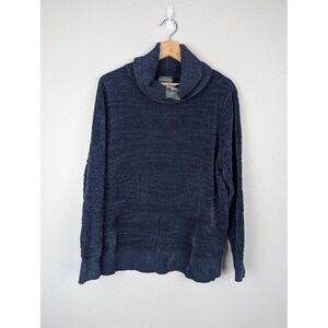 AnyBody Sweater Womens Medium Blue‎ Chenille Cowl Neck Pullover Cozy Soft